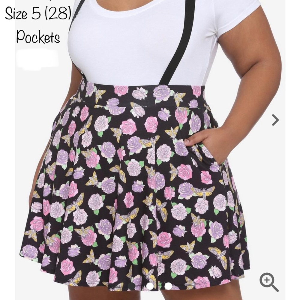 Floral Moth Skirt with Suspenders